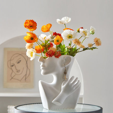 Furaha Finds Ceramic Arrangement Human Face Modern Home Decoration