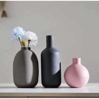 Handmade Ceramic Vase Set – 3-Piece Elegant Decorative Vases in Muted Tones Home decor Vases