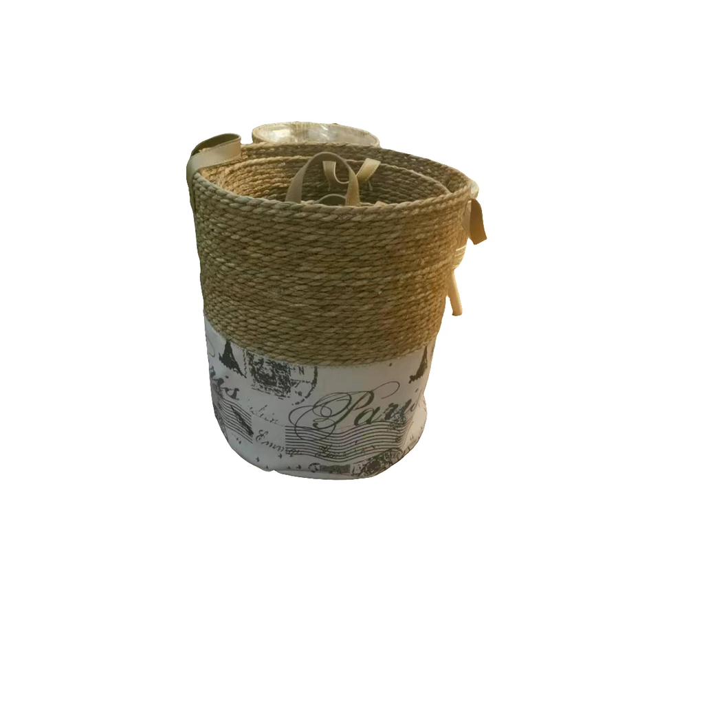 Handmade Woven Storage Baskets - Set of 3 Stackable Laundry Supplies Laundry Supplies