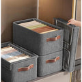Hard Fabric Collapsible Closet Organizer with Cover Large Size with Clear Window. Storage & Organization