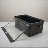 Hard Fabric Collapsible Closet Organizer with Cover Large Size with Clear Window. Storage & Organization