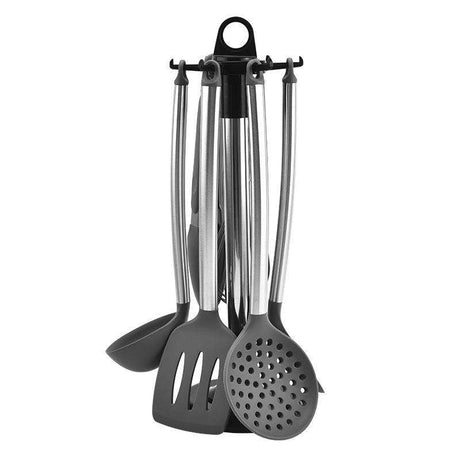 7 Piece Grey Silicone Kitchen Utensil Set, Durable & Heat-Resistant.- Furaha Finds Kenya