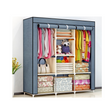 3 Column Wooden Wardrobes | Portable Non Woven Fabric Assemble Wardrobe with Steel Frame | 3 Door Moisture Proof Thickened Bedroom Wardrobe- Furaha Finds Kenya
