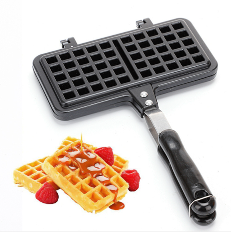 2 in 1 Non Stick Aluminium Waffle Pan | Waffle Maker with Insulated Handle | Food Mold Pot | Easy Clean, Non-Stick Plates | Perfect for Various Waffle Flavors- Furaha Finds Kenya