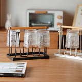 Luxury Iron Cup/Glass Holder Rack | 6 Hangers, Corrosion Resistant- Furaha Finds Kenya