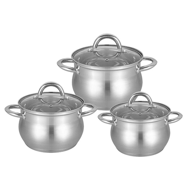 High-Quality 6pc Edenberg Stainless Steel Cookware Set | Durable & Elegant