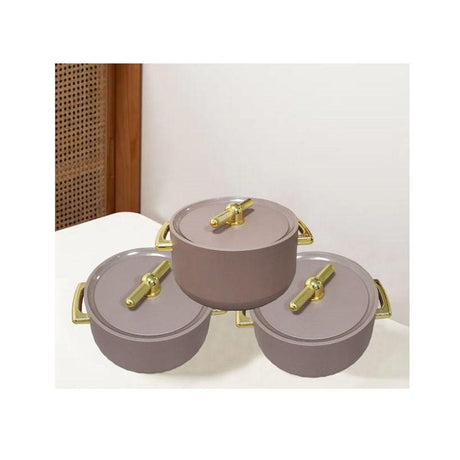 Antalya 4pcs Insulated Hotpot Set | Durable Hot Food Storage & Serving Set | Stackable Design (Brown)- Furaha Finds Kenya