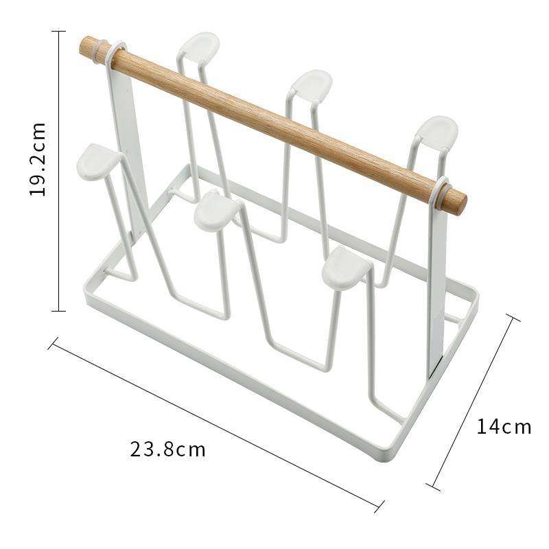 Luxury Iron Cup/Glass Holder Rack | 6 Hangers, Corrosion Resistant- Furaha Finds Kenya