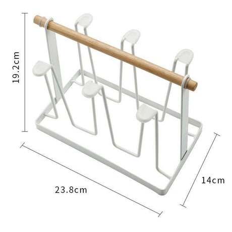 Luxury Iron Cup/Glass Holder Rack | 6 Hangers, Corrosion Resistant- Furaha Finds Kenya