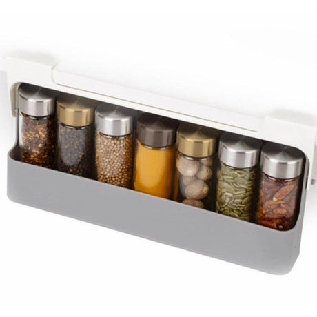 7pc Under Shelf Spice Holder Rack | Kitchen Spice Organizer | Non Perforated Seasoning Storage Solution- Furaha Finds Kenya