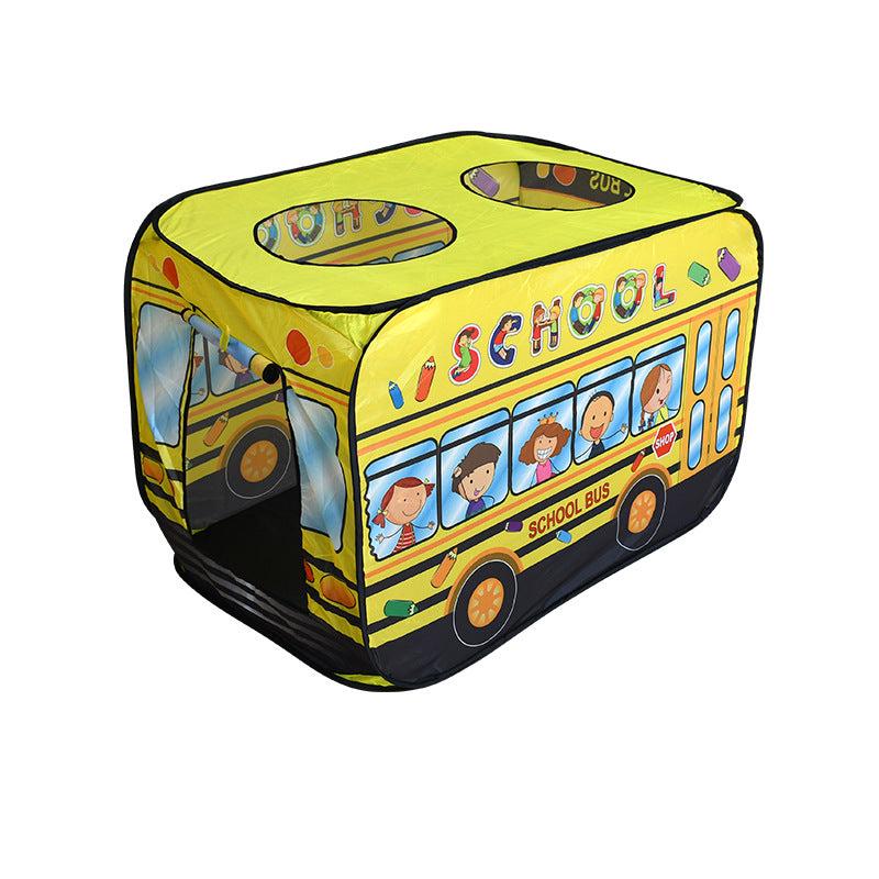 Pop Up Play Tent for Kids School Bus Playhouse Toy Tent for Toddlers Indoor & Outdoor Foldable Kids Game House