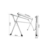 Stainless Steel Expandable Foldable Cloth Drying Rack | Adjustable & Compact Laundry Hanger for Indoor & Outdoor Use | 	67*127*145-240cm