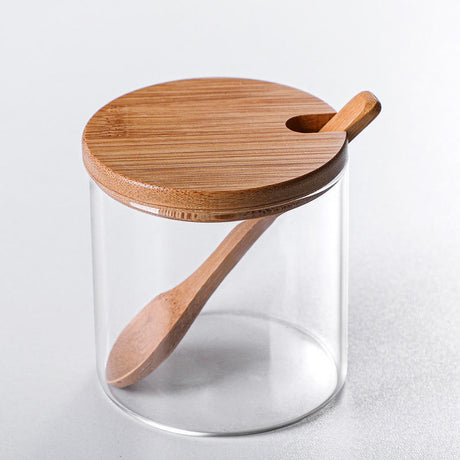 3 Piece Glass Spice Organizer Set with Bamboo Lids- Furaha Finds Kenya