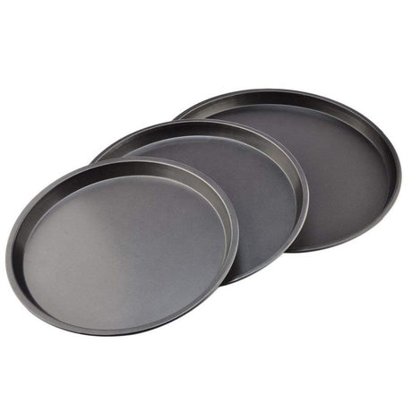 3Piece NonStick Pizza Pan Set | Carbon Steel | 24cm, 26cm, 28cm | Durable & Easy Handling- Furaha Finds Kenya