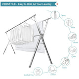 Stainless Steel Expandable Foldable Cloth Drying Rack | Adjustable & Compact Laundry Hanger for Indoor & Outdoor Use | 	67*127*145-240cm