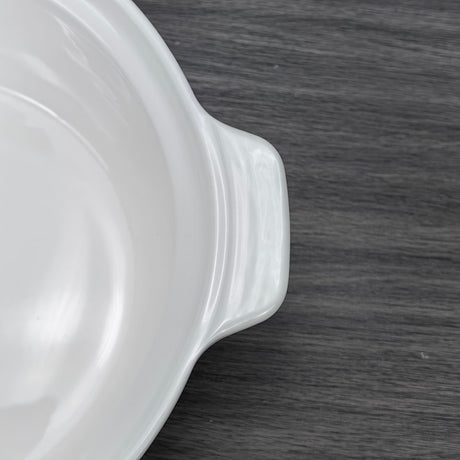 3 Piece White Ceramic Casserole Serving Dishes Set with Tempered Glass Lid Covers | Versatile Cookware Soup Pot and Bowl Set- Furaha Finds Kenya