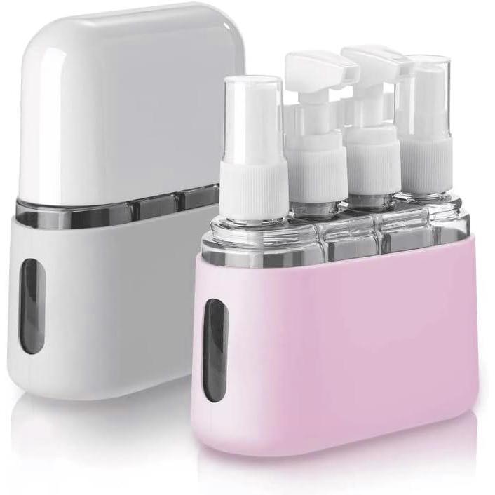 4in1 50ml Travel Bottle Set for Shampoo, Shower Gel, Hand Wash, Lotion Travel Kit with 32 Labels & Funnel- Furaha Finds Kenya
