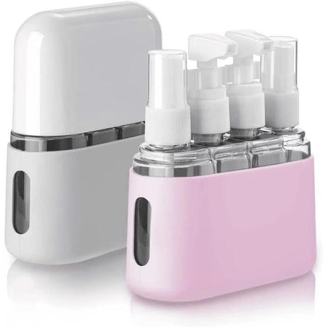 4in1 50ml Travel Bottle Set for Shampoo, Shower Gel, Hand Wash, Lotion Travel Kit with 32 Labels & Funnel- Furaha Finds Kenya