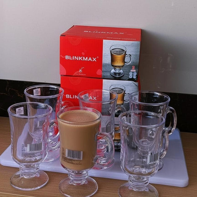 Heat-Resistant Thickened Glass Irish Coffee Cups Transparent, Durable Glassware for Hot Drinks