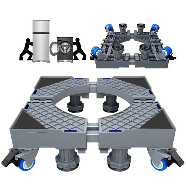 Heavy Duty Washing Machine Fridge Cooker Stand Base Adjustable, Sturdy with Lockable Wheels.