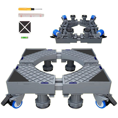 Heavy Duty Washing Machine Fridge Cooker Stand Base Adjustable, Sturdy with Lockable Wheels.