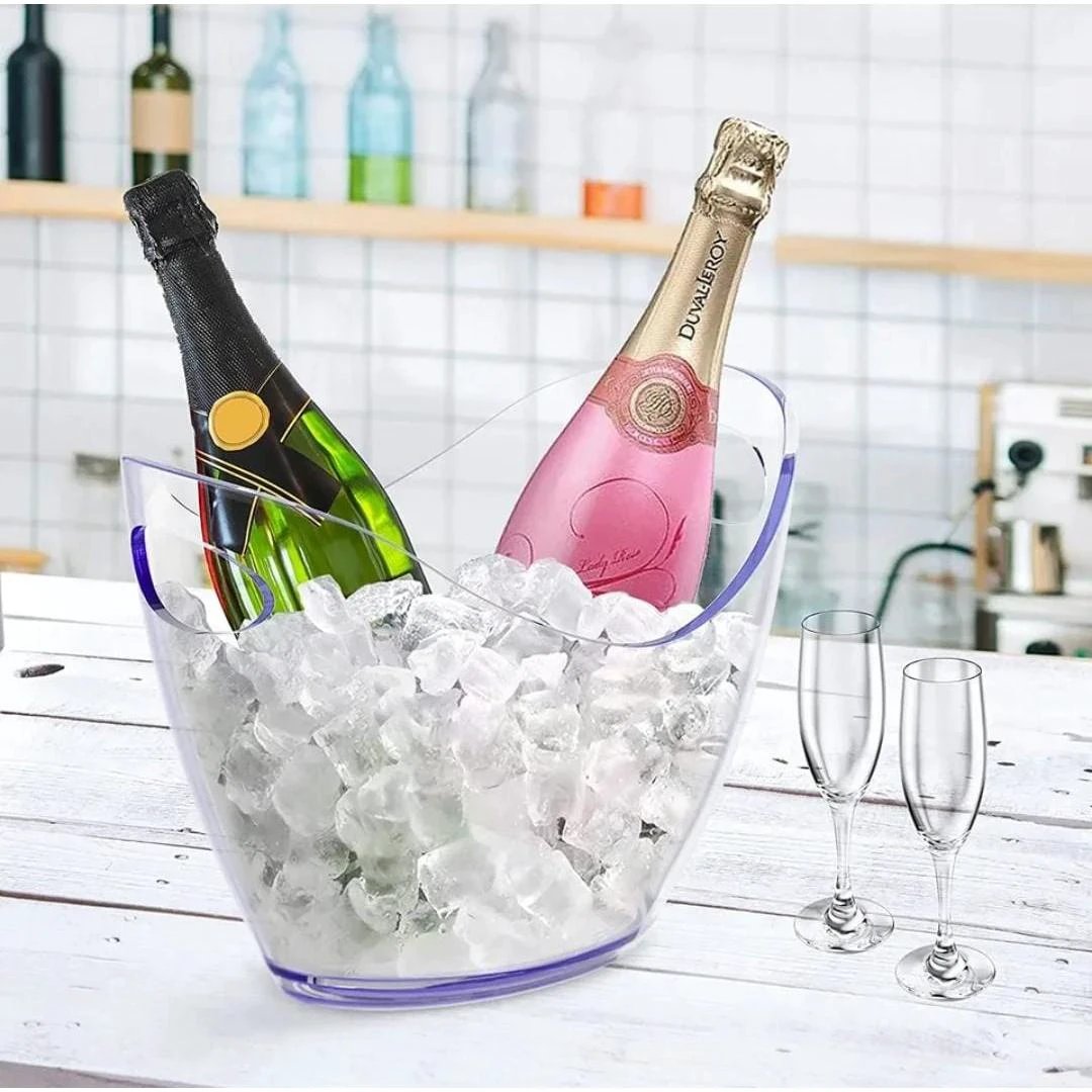 Heavy Luxury Clear Acrylic Ice Bucket | 4L Wine, Champagne, Beer & Juice Cooler Serving Ware Ice Buckets