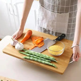 Heavy Wooden Chopping Board with Metallic Handle 36x28cm Durable Kitchen Prep Board.