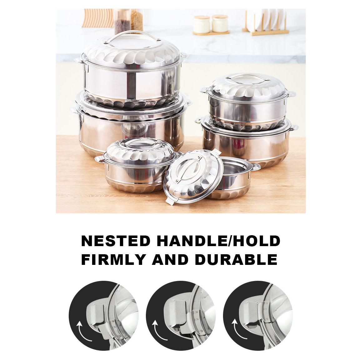 6 Piece Tall Boy Premium Stainless Steel Hotpots Set (1500ml, 2500ml, 3500ml, 5000ml, 7500ml, 10000ml)- Furaha Finds Kenya