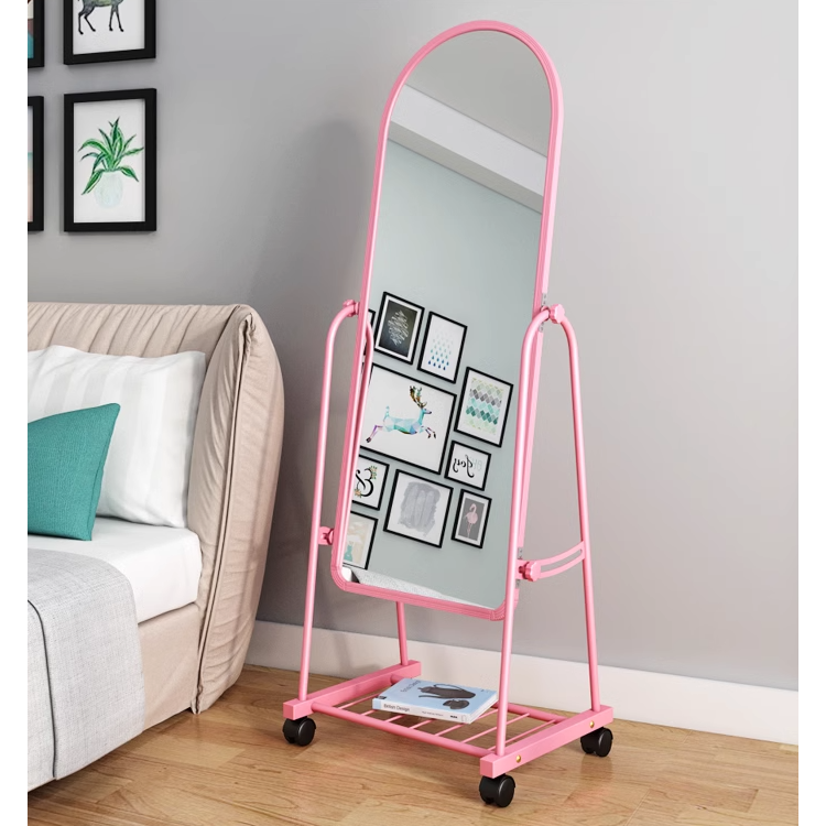 Full Length Dressing Mirror with Wheels-Furaha Finds