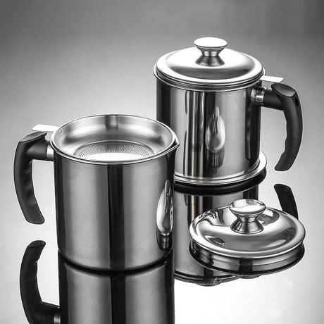 Polished Stainless Steel Oil Filter Sieve | 1.4L Capacity | Reusable Cooking Oil- Furaha Finds Kenya