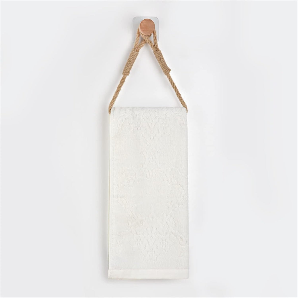 Hemp Rope with Bamboo Tissue Holder | EcoFriendly, Stylish Tissue Organizer | Kitchen Bathroom Toilet Tissue Holder