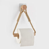 Hemp Rope with Bamboo Tissue Holder | EcoFriendly, Stylish Tissue Organizer | Kitchen Bathroom Toilet Tissue Holder