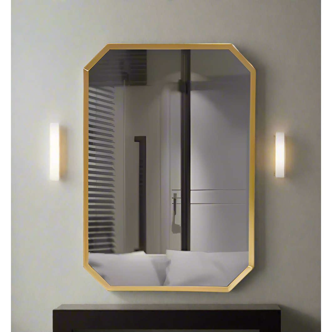 Hexagon Decor Mirror Nordic Style Metallic Frame Hanging Wall Decor Hexagon Mirror Nordic Decor Metallic Frame Mirror Hanging Wall Decor Modern Wall Mirror 51 x 35 x 40 cm