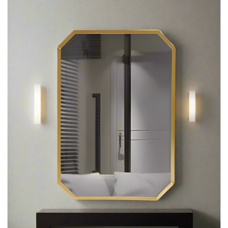 Hexagon Decor Mirror Nordic Style Metallic Frame Hanging Wall Decor Hexagon Mirror Nordic Decor Metallic Frame Mirror Hanging Wall Decor Modern Wall Mirror 51 x 35 x 40 cm