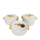 4pcs Antalya Ivory Hotpots Set | Food Warmer Storage | 1800ml, 2400ml, 3000ml, 3600ml | Durable Heat Retaining Serving Hotpots