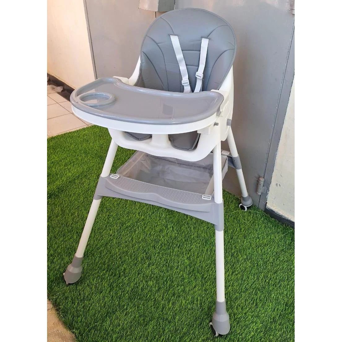 High Baby Feeding Chair Foldable, Height Adjustable, with Wheels Kids Essentials High Chairs