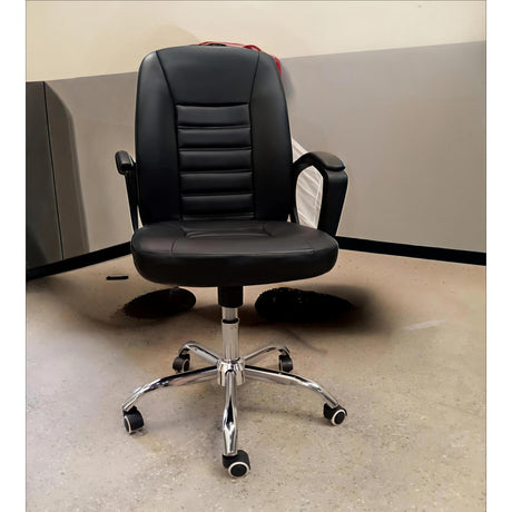 High Back Adjustable Swivel Office Chair with Wheels and Armrests
