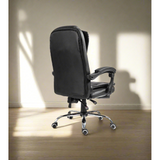 High Back Leather Swivel Chair with Massage and Footrest Luxury Reclining Computer Office Chair