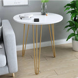 High End Luxurious and Simple Side Table Living Room, Sofa Side, Balcony Tea Table 50x50cm, White & Black|Space Saving|Corner Table| Free Standing Table