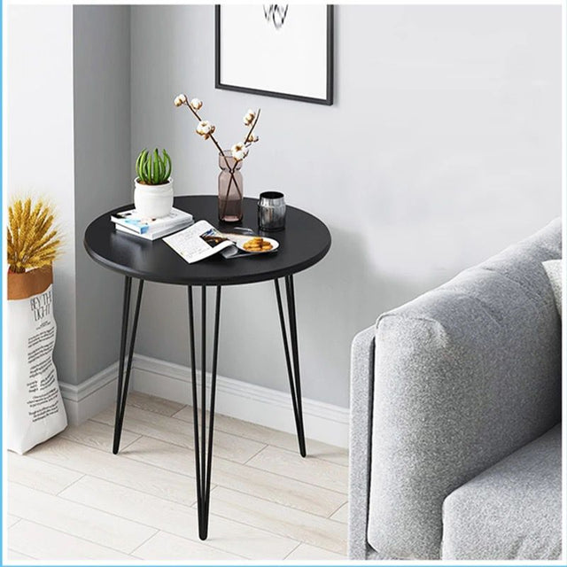 High End Luxurious and Simple Side Table Living Room, Sofa Side, Balcony Tea Table 50x50cm, White & Black|Space Saving|Corner Table| Free Standing Table