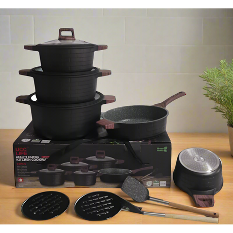 High Quality 13 Piece Granite Coating Cookware Set Durable & Non-Stick Kitchen Essentials