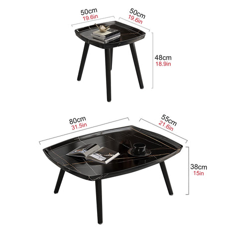 High Quality 2pc Coffee Table Set Modern Minimalist Design for Living Room & Lounge