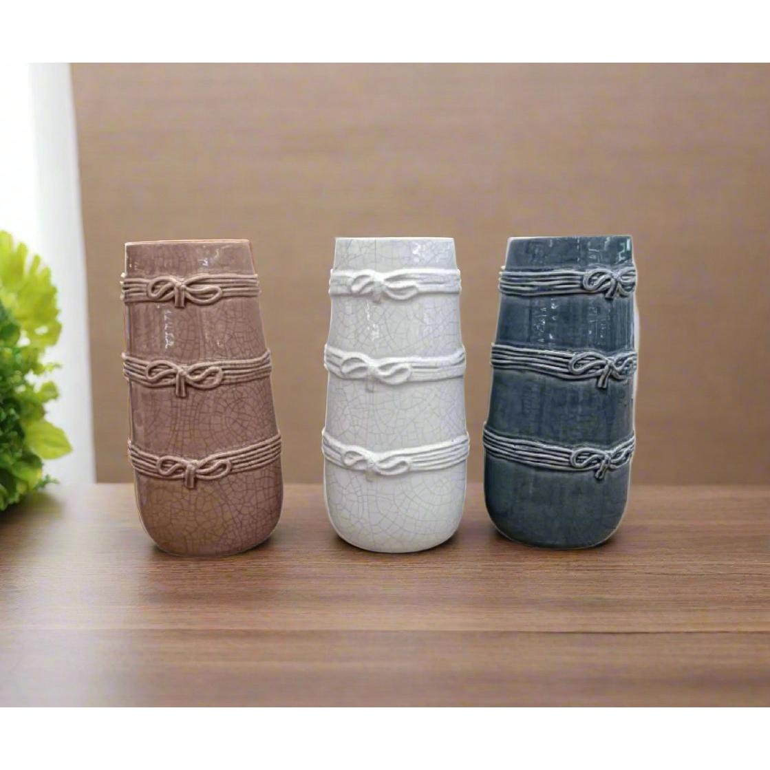 High Quality 3 pcs Refined Crafted Ceramic Flower Vase Set.