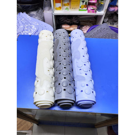 High Quality 36 x 70cm Modern Anti-Slip Rubber Bathroom | Toilet Mat with Dolphin Scrubber | White, Blue, Grey