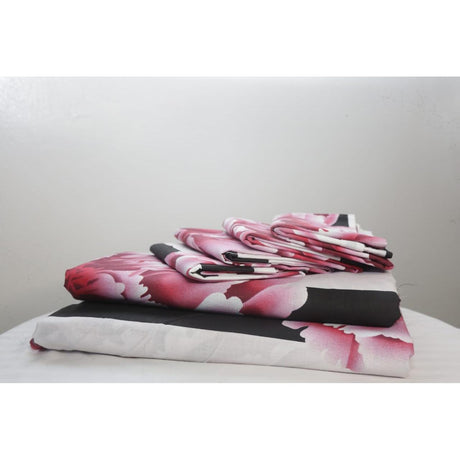 High Quality 6 Piece Pakistan Bedsheets Set | 1 Fitted, 1 Flat Sheet & 4 Pillowcases (7x7 Size)