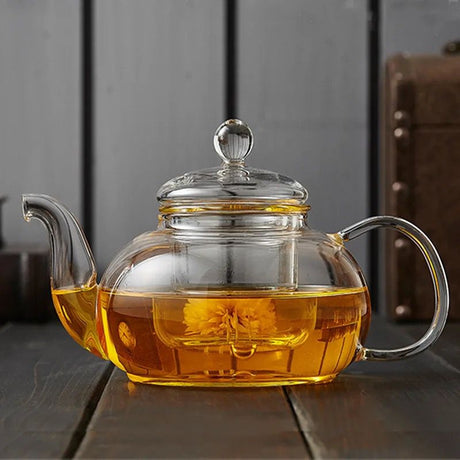 High Quality Borosilicate Glass 100ml Capacity Heat-Resistant Clear Tea Pot with Infuser| Suitable for Tea Brewing