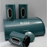 High Quality Colored Alloy Bread Storage Bin with 3 Piece Canister Set Kitchen Accessories Food Storage Bins