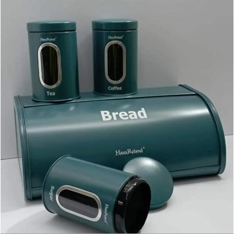 High Quality Colored Alloy Bread Storage Bin with 3 Piece Canister Set