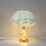 High Quality Crystal Feather Lamp Table