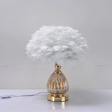 High Quality Crystal Feather Lamp Table
